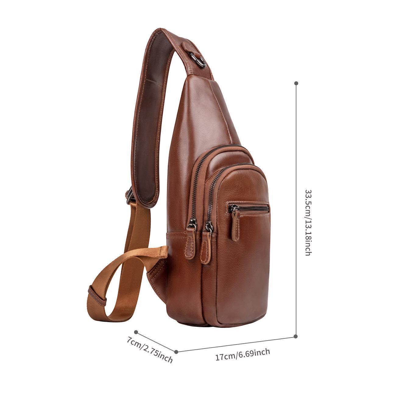 

Мужская сумка через плечо из натуральной кожи Jiamida — большая вместимость, модный и простой дизайн modified small size