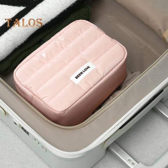 Women Padded Makeup Bag Portable Cosmetic Organizer Waterproof Zippered Handbag Toiletry Pouch for Girls Travel Home Use