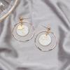 925 Retro Gold Foil Transparent Acrylic Exaggerated Circle Earrings, Fashionable Wavy Round Stud Earrings