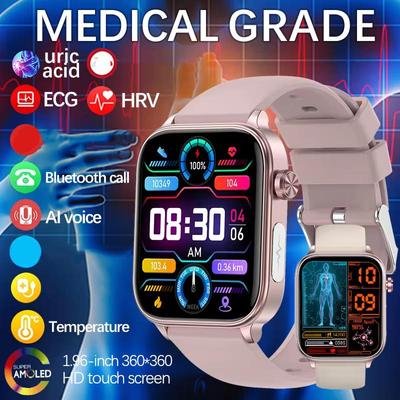 2024 Nuovo ECG+PPG Acido Urico Non Invasivo Smartwatch Uomo Bluetooth Chiamata Frequenza Cardiaca Pressione Sanguigna Smart Watch Donna
