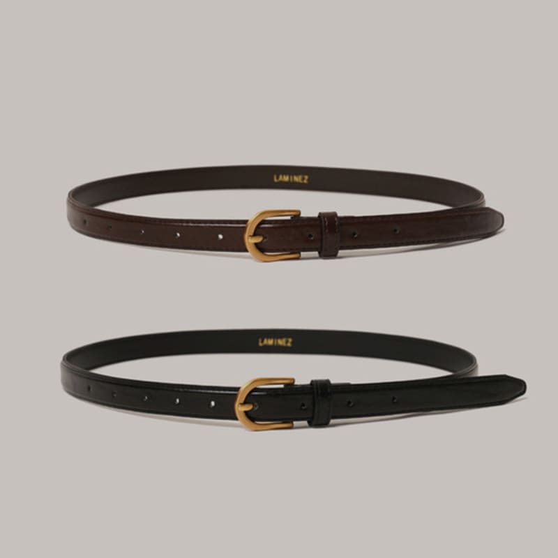 

Кожаный ремень Laminez 20 мм Basic - 2 цвета (Золото) Brown