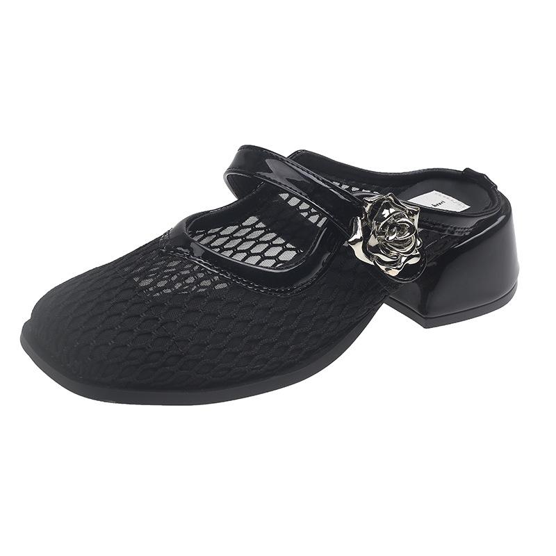 

Beautiful casual platform slippers 22 new temperament high heel half slippers 35 чёрный
