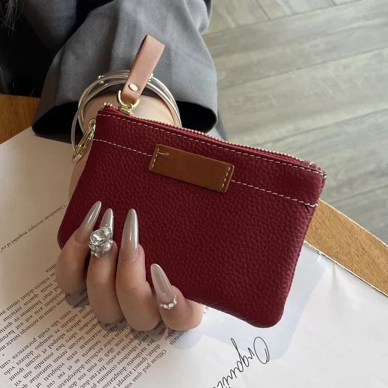 

1pcs Ultra-thin Simple Women s Genuine Leather Wallet New Model Coin Purse Multi-functional Key Coin Card Fashion Short Purse вино красного