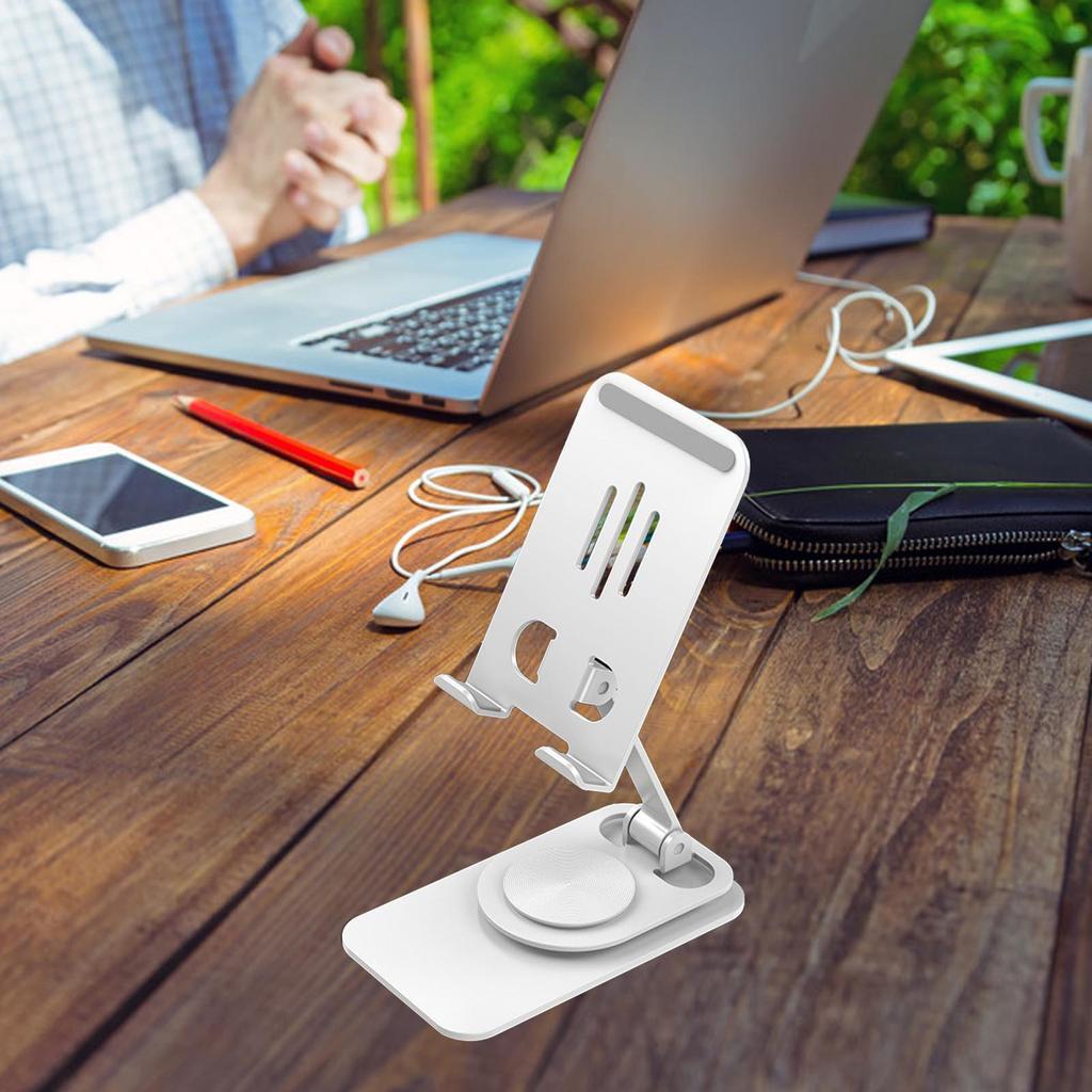 Phone Holder 360 degrees Rotation Height   Foldable Portable Metal Desk Phone Dock Holder for Phone Tablet