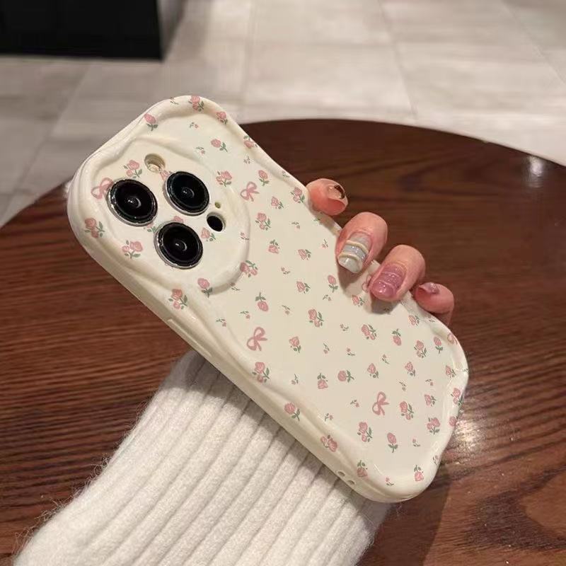 The new cream pattern is suitable for iphone15promax mobile phone case Apple 16/14pro Japan and South Korea 13/12 popular X