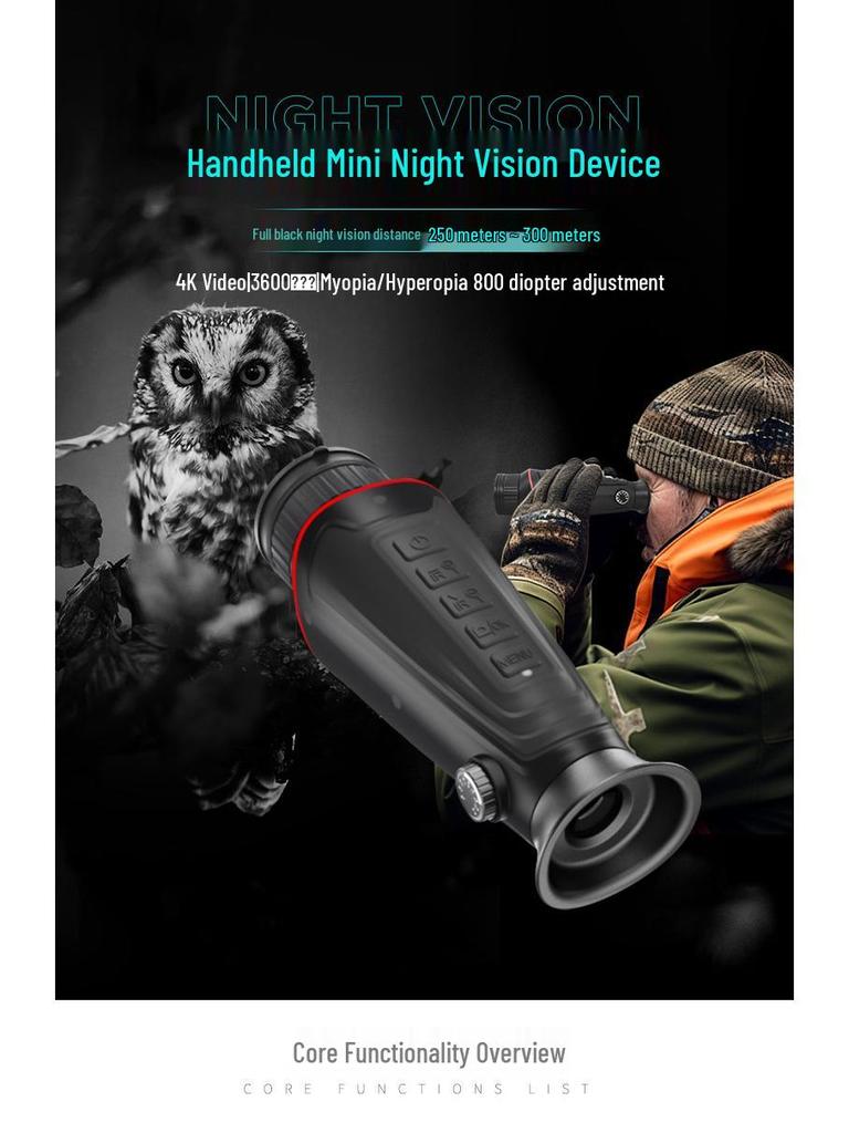 New 4K HD Tactical Infrared Night Vision Monocular with 8x Zoom