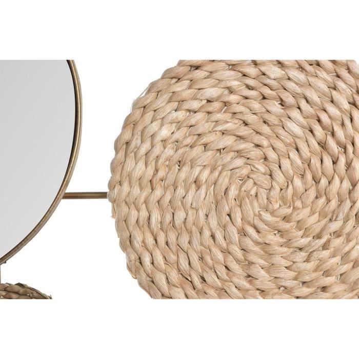 Décoration Murale - Miroir Naturel - Métal Marron Cuivré - 72 X 3,5 X 74 Cm - Design Contemporain