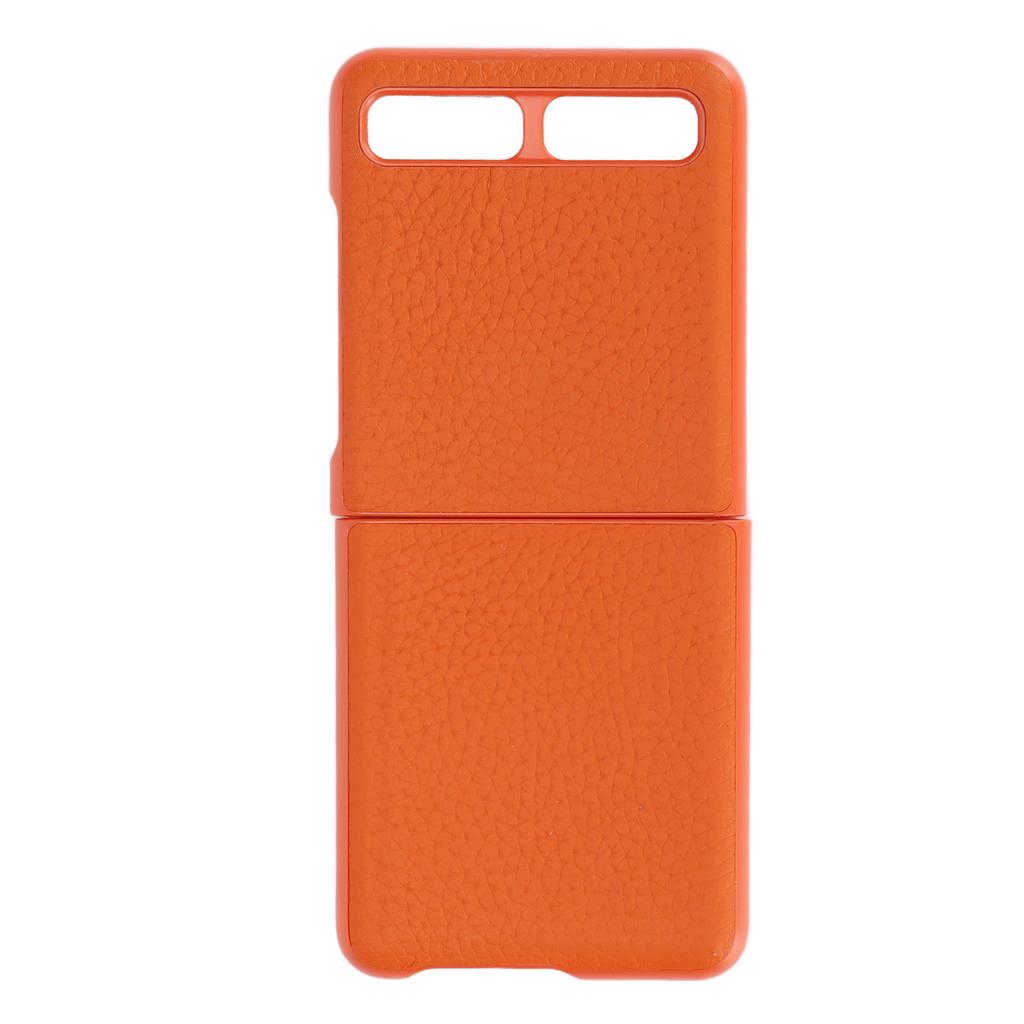 Leather Phone Case Protective Cover for Samsung Galaxy Z Flip Anti Scratch Cover ShellOrange Type 1