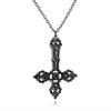 Gothic Baroque Cross Pendant Necklace, Vintage Bohemian Style Jewelry