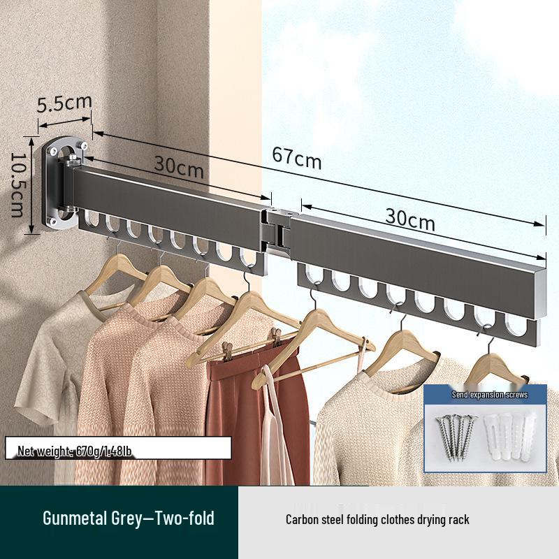 Invisible Folding Balcony Clothes Rack - No-Punch Telescopic Drying Rack