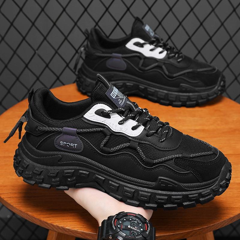 

Popular men s shoes Korean version dad shoes men s sports men s shoes 44 чёрный