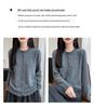 Autumn/Winter 2026 Women's Pure Wool Rhinestone Knit Cardigan - Round Neck, Long Sleeve, Solid Color