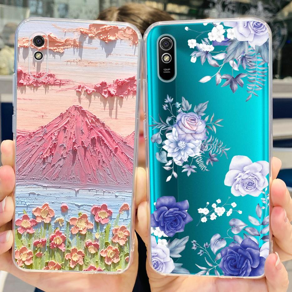 For Xiaomi Redmi 9A Case Redmi 9AT Stylish Painted Cover Clear Silicone Phone Case For Xiaomi Redmi 9A Sport Redmi9A T Soft Bags