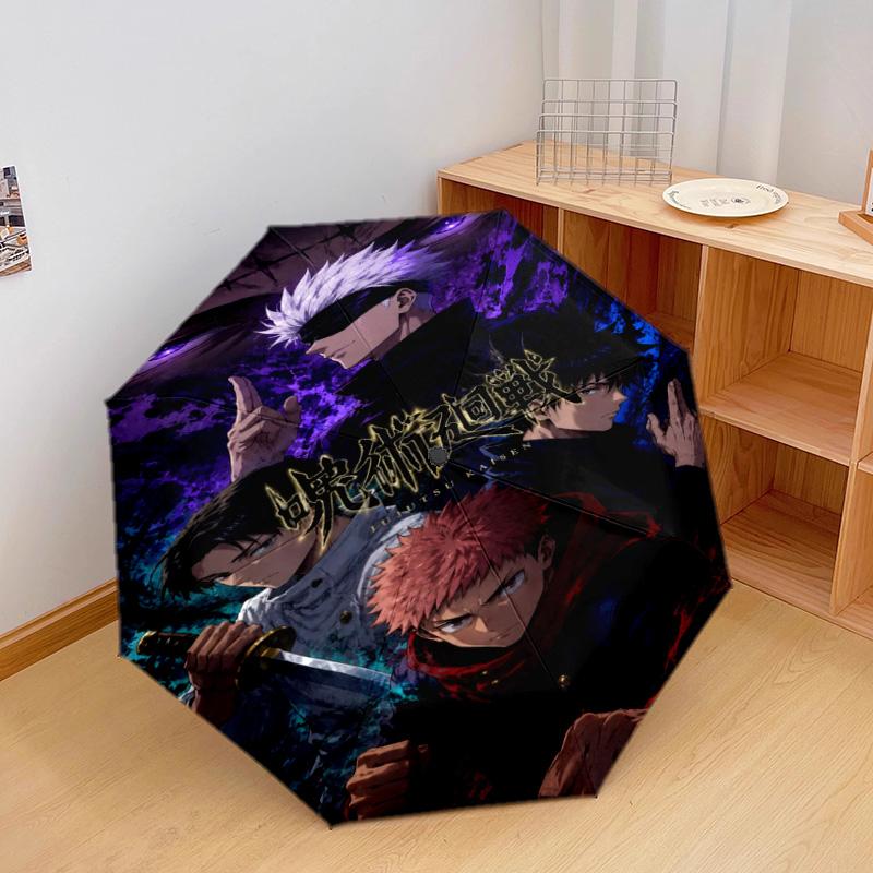 1PC Jujutsu Kaisen: Curse Battle Automatic Umbrella - Suitable Travel Outdoor Portable Umbrella Birthday Gift Daily Essentials