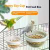 Bird Feeding Bowl Detachable Transparent Plastic Food Cup for Cage Convenient Hanging Seed Water Feeder Parrots