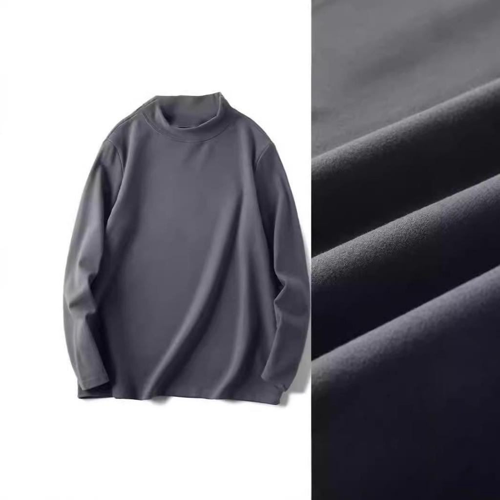 Unisex Thermal Half-Turtleneck Long Sleeve Tee for Autumn/Winter