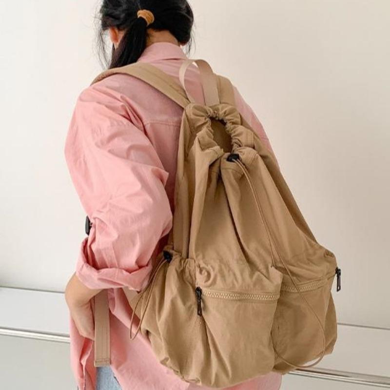 Drawstring Backpack Multi-pocket Large-capacity Schoolbag Lightweight Commuting and Travel Backpack