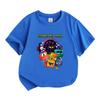 Kids Boys Girls Crew Neck Short Sleeve 100% Cotton T-Shirt, Cute Geometric Dash Cartoon Character Printed Casual Soft Breathable Summer Tops for Child