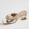 High Heels, Slippers, Women's Shoes, Square Toe Shoes, Roses, Women's Shoes