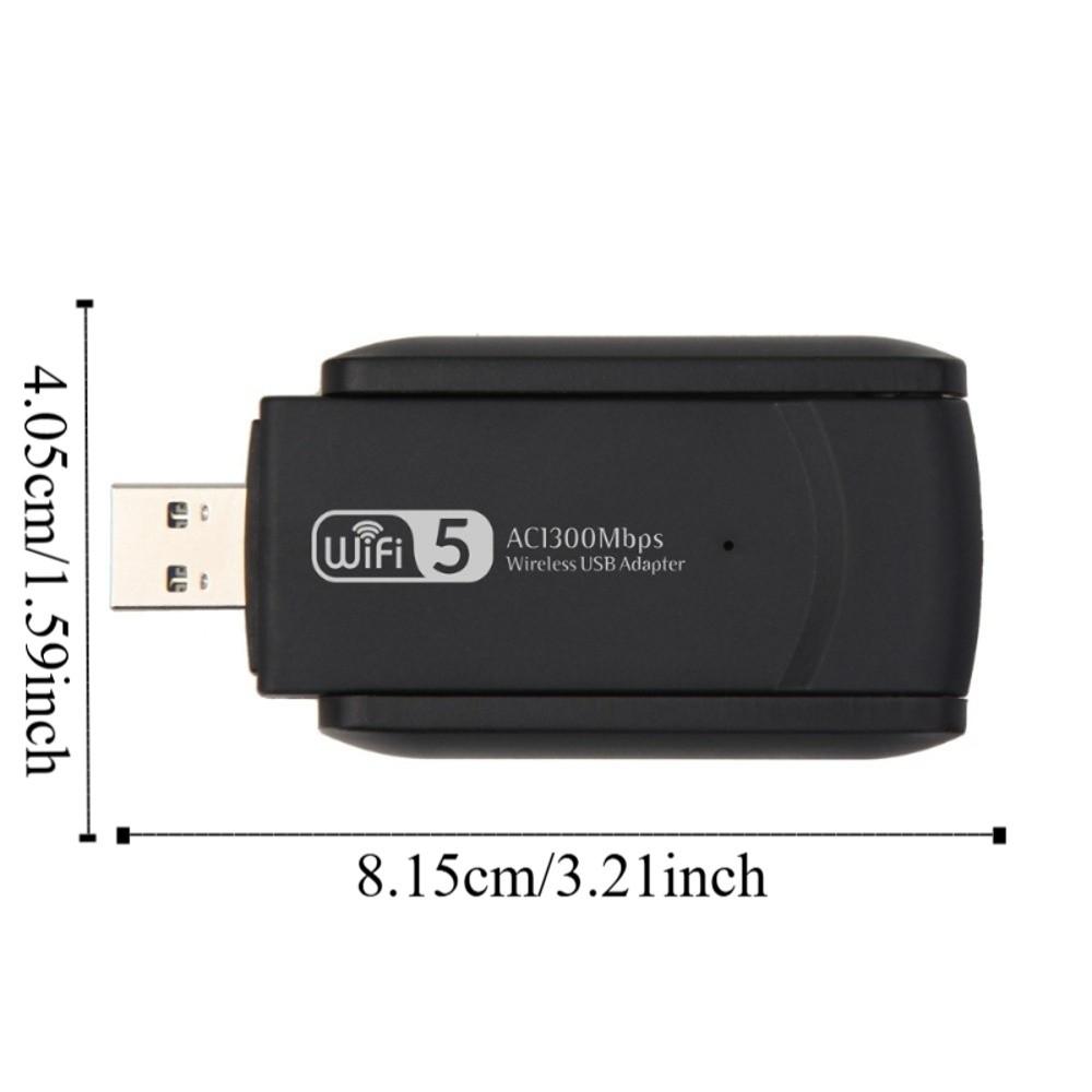 2 Antenna Design WiFi USB Adapter 2.4G/5Ghz Wireless Network Card 1300Mbps WiFi Dongle Office Use