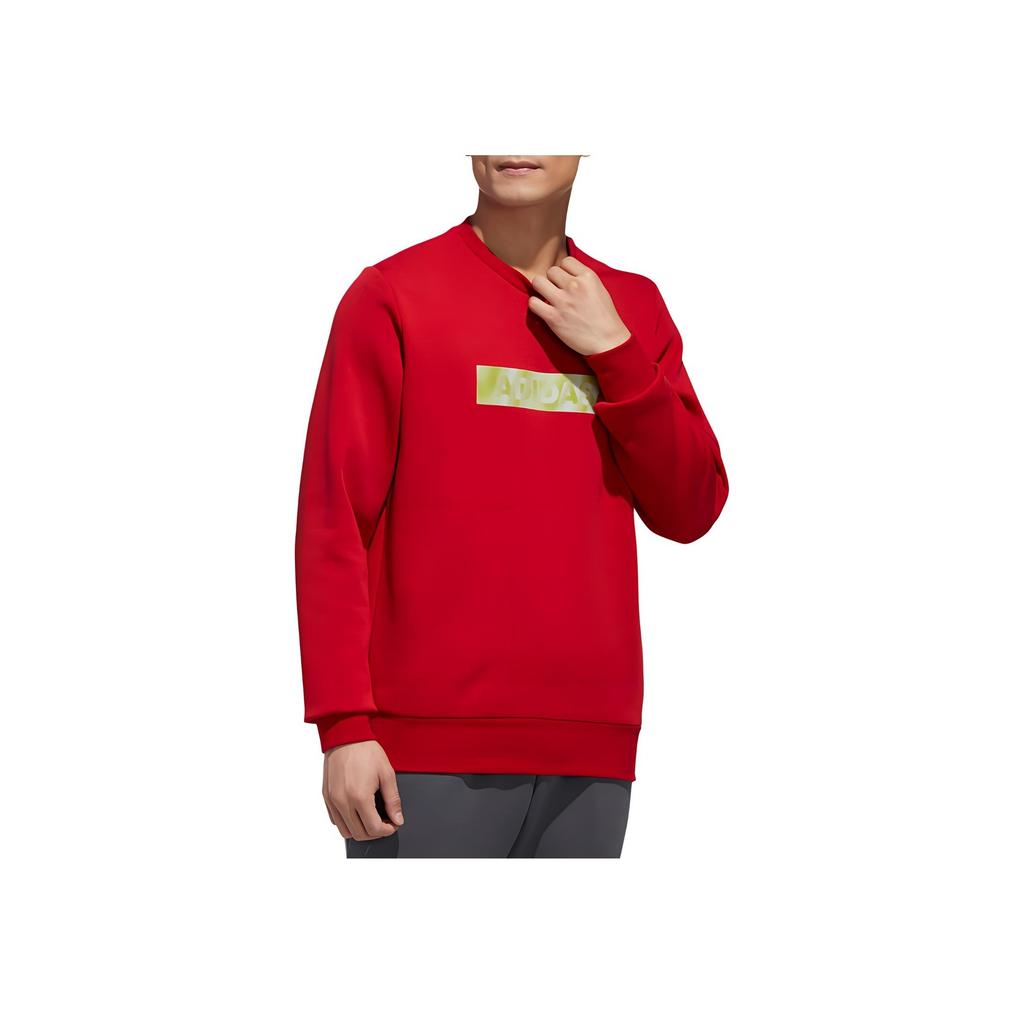 Adidas Alphabet Logo Casual Comfort Knit Pullover Sweatshirt Men Tops Red GH4415