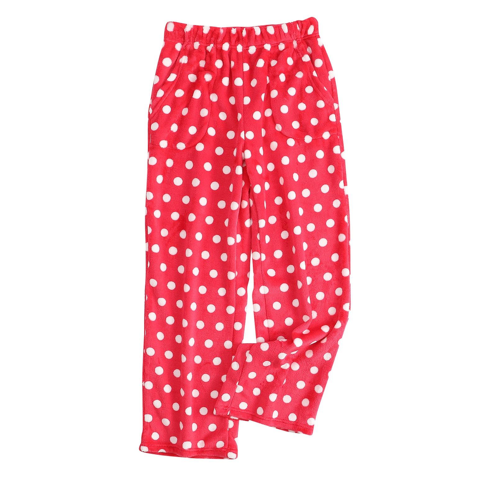 

Женские пижамные штаны, плюшевые пижамные штаны с мягкой эластичной талией, клетчатые штаны с 2 карманами XL красный