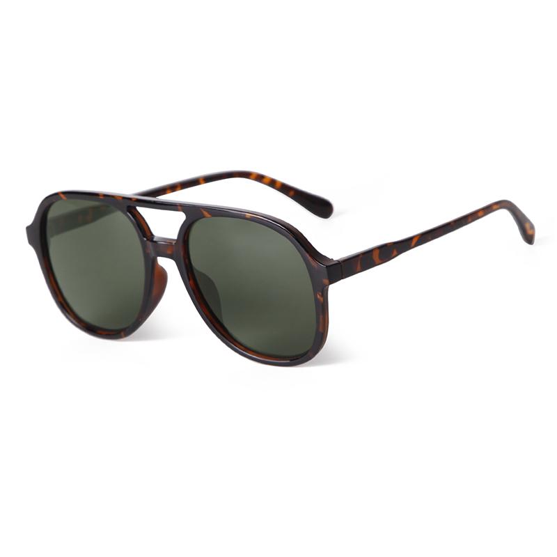 Fashion Vintage Yellow Pilot Sunglasses for Women Men Retro Tortoiseshell Double Bridge Square Aviation Sun Glasses UV400 S227