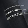 Women's Stainless Steel Fashion 3/5/7mm Wide Chain Classic Men's Bracelet Cuban