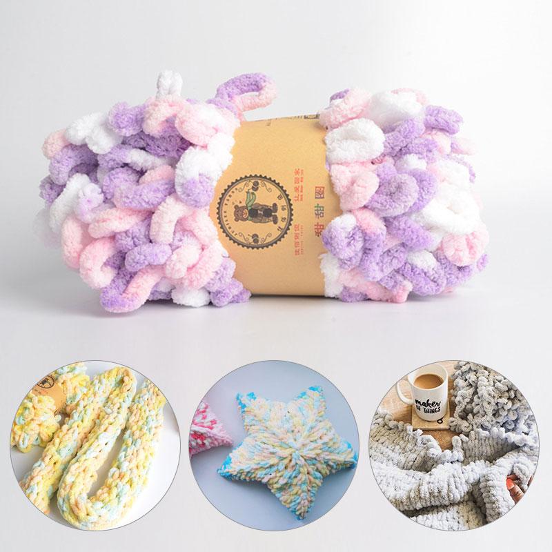 Buy 100g/Ball Fashion Fingering Loops Yarn Polyester Warm Puffi Circle