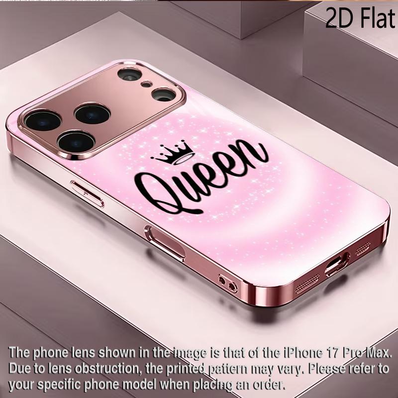 eenStar 2DFlat For iPhone17 18 16 15 14 13 12 11 Pro Max XS XR 8 7Plus Phone Cover Shockproof Protective Back Cover