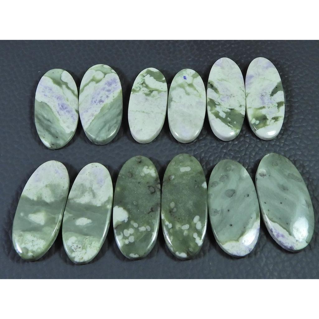 26-29 MM Natural Peace Jade Matched Pair oval Cabochon Gemstone 6 Pair Lot C-779