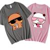 Couple Shirt Bubu Is Watching Movie With Dudu Tshirts Cartoon Cute Graphic Tshirt Unisex Kawaii Y2k Top 100 Cotton Unisex Clothes