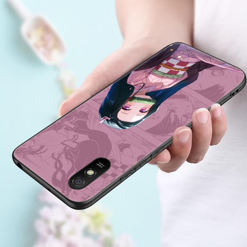 Anime Demon Slayer Nezuko Silicone Phone Case For Xiaomi Redmi Note 11 10 9 8 Pro 11T 10T 10S 9S 8T 9 9A 9C 9T Black Soft Cover