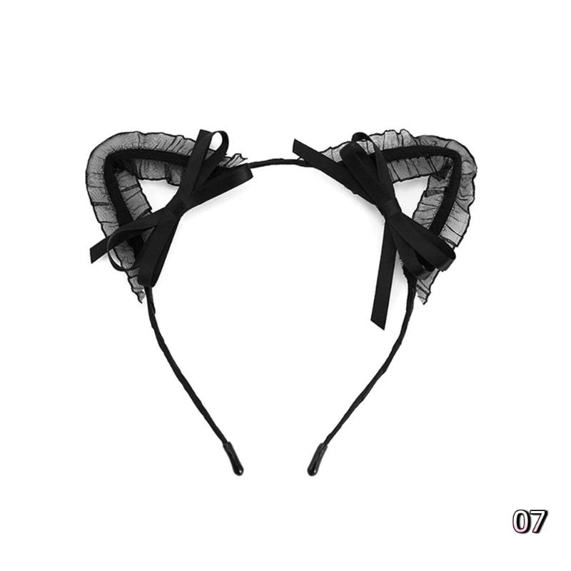 Sexy Bunny Ears And Cat Ear Rabbit Ear Hair Accessory Lace Feathe-r Headband for Women Cosplay Costume Party Headwear