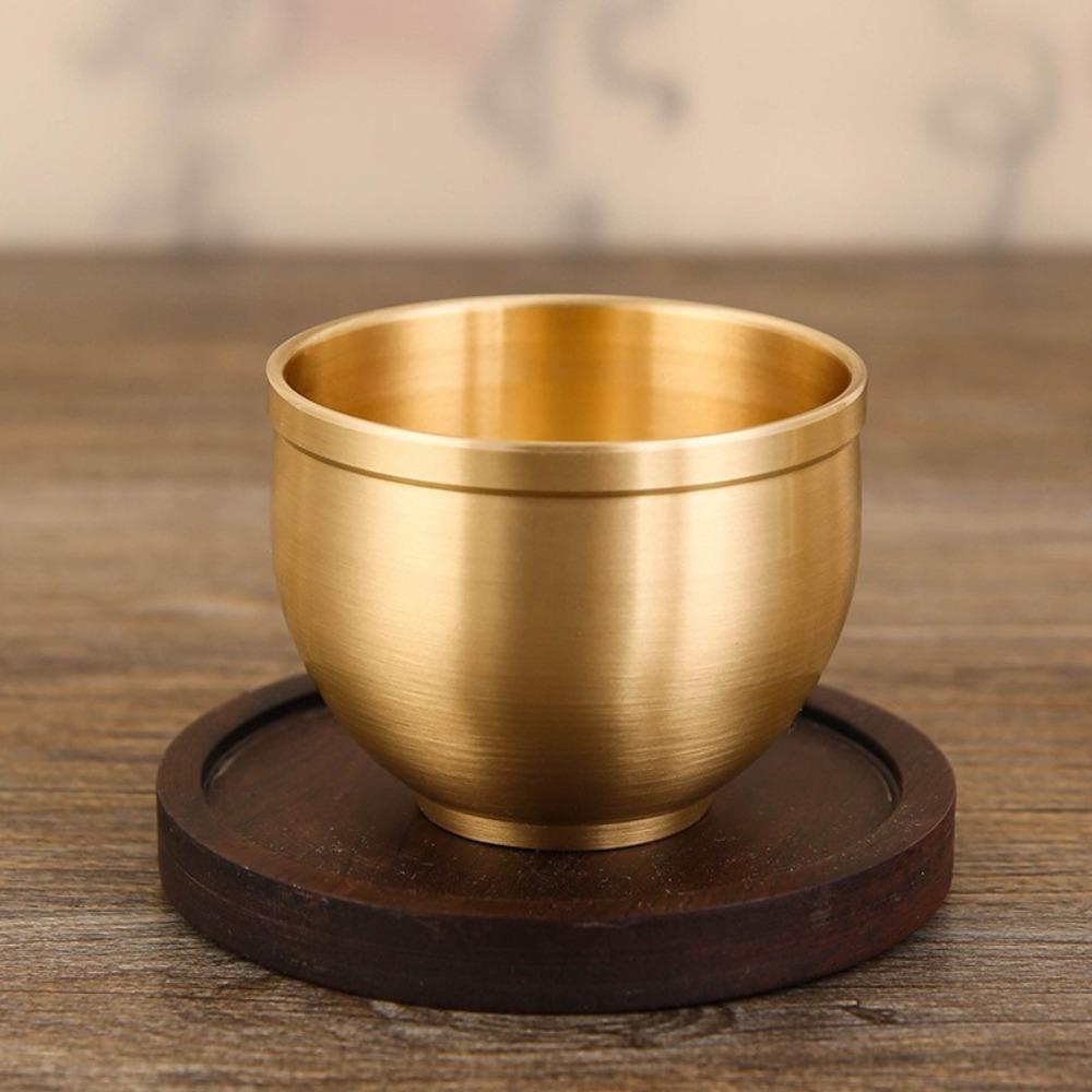 

1 Piece of Water Cups High-color Value of Pure Copper Small Wine Cups All Brass Wine Cups Traditional High-end Household Tea Cups Water Cups 1PC