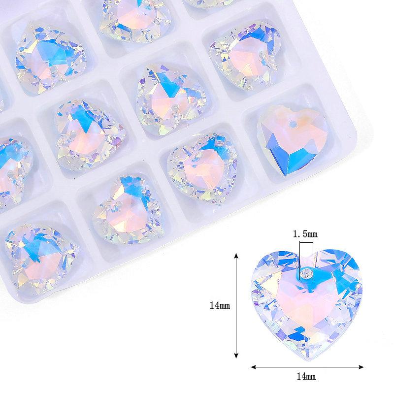 Perles Cristaux AB Pendentifs Charms Multi-formes Verre Perles Bijoux Pierres Précieuses pour Fournitures de Fabrication de Bijoux Boucles d'oreilles DIY