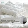 1pc Double Layer Fiber Pillow, El Adult Neck Pillow For Back Belly Or Side Sleepers, Soft And Fluffy White Bed Pillow