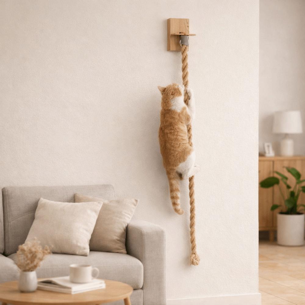Funny Wear Resistant Cat Scratch Rope Bite Resistant Space Saving Cat Climbing Shelf Screw Fixation Cat Climbing Frame Home