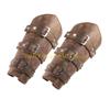 49MD Adjustable Wide Cuffs Men Cosplay Vintage Knight Wristbands Adjustable Metal Hole Gauntlets Gothic Wrist Armors