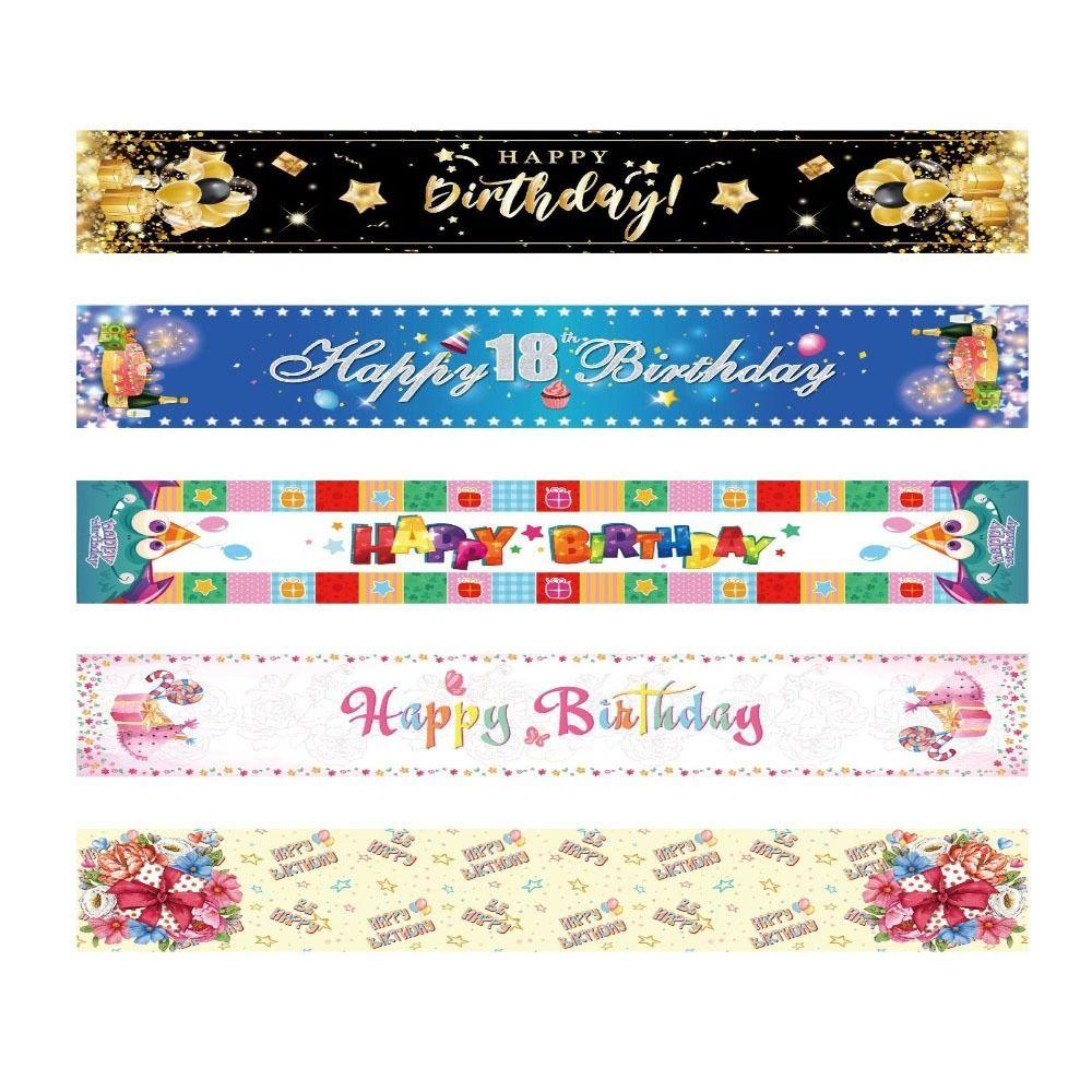 33x183cm Birthday Table Runner Home Backdrop Black Gold Table Cover For Adult Anniversary
