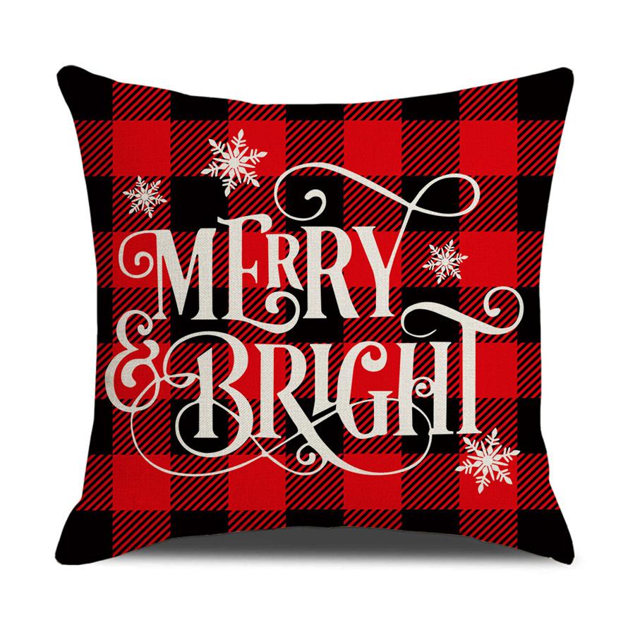 Christmas Pillowcase 4 PCS Decorative Square Pillowcase Without Pillow Core 45CM