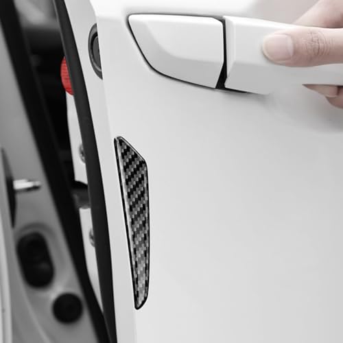 Ysemco Car Door Corner Guards, Carbon-look, Scratch-resistant, Pack of 2 (Door Guards (Silver 1))