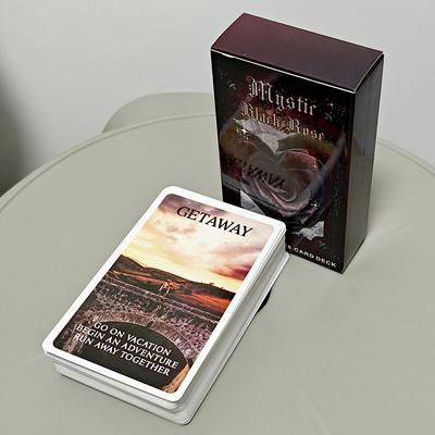 Mystic Black Rose Oracle Deck 10,3*6 cm 78 Stück Situationen Tarotkarten Zwillingsflamme Liebe Schlüsselwörter Deck Heilung Schattenarbeit Einzigartig