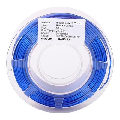 PLA Filament Zweifarbig Blau und Purpurrot 1,75mm 200g Seidenfilament für 3D-Drucker