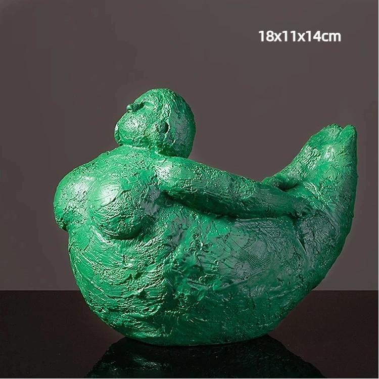 Handmade Sandstone Yoga Chubby Woman Statue Home Decor