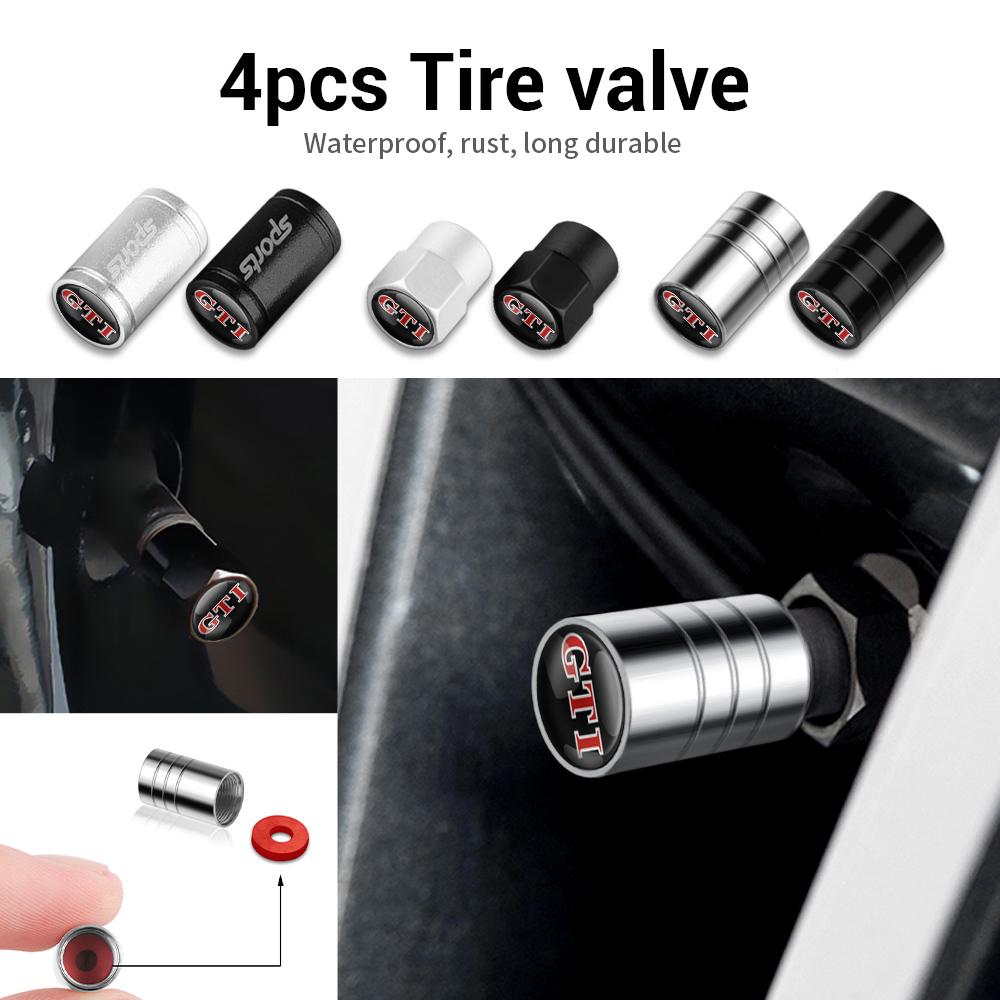 Car 3D Metal Logo Wheel Stem Air Valve Caps Tire Dust Cover for Volkswagen VW Golf 4 Motion MTM Polo Passat Jetta GTI Caddy Bora Bu2