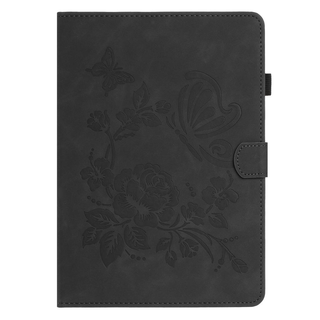 Tablet Case For Samsung Galaxy Tab S6 Lite (2024)/(2022)/(2020) Card Holder Stand Butterfly Floral Imprinted Leather Cover