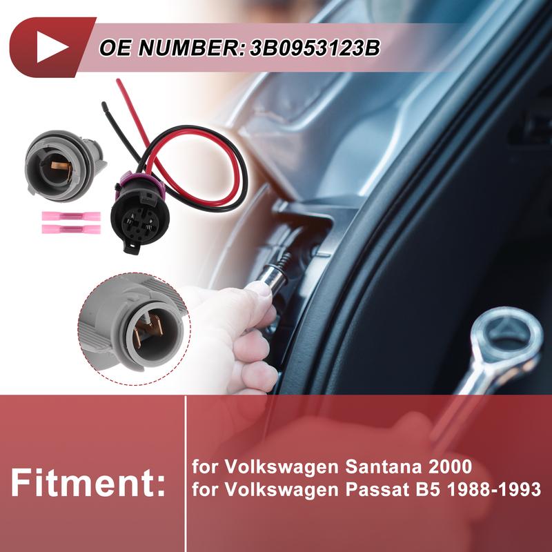 X Autohaux Front Turn Signal Light Socket Wiring for Volkswagen for Santana No.3B0953123B