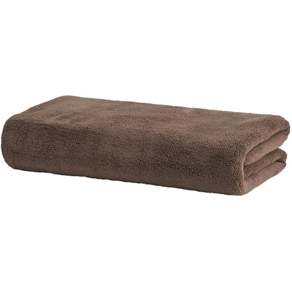 Bath Towel Set, Pack of 2 Luxury Microfiber Large Bath Sheet Towels Super Soft Absorbent and Quick Dry for Sauna and Spa Brown