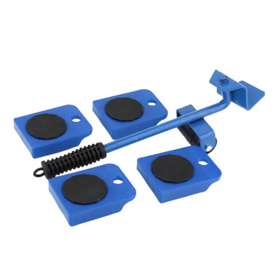 5 Pièces/Ensemble Outil de Déménagement de Meubles avec Pied-de-Biche Déménageur de Meubles Robuste avec 4 Roues Rouleau pour Appareils Ménagers Meuble Déménageur Chariot Coulissant